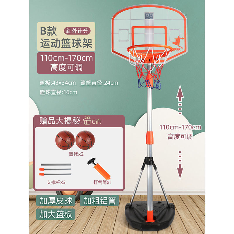 Kids' basketball hoop set - indoor home use, adjustable height, portable basketball stand toy for boys, perfect for toddlers, preschoolers, and kindergarteners