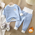 Kids' thermal underwear set, baby thickened autumn and winter clothes, boys' and girls' long johns, infant fleece-lined loungewear