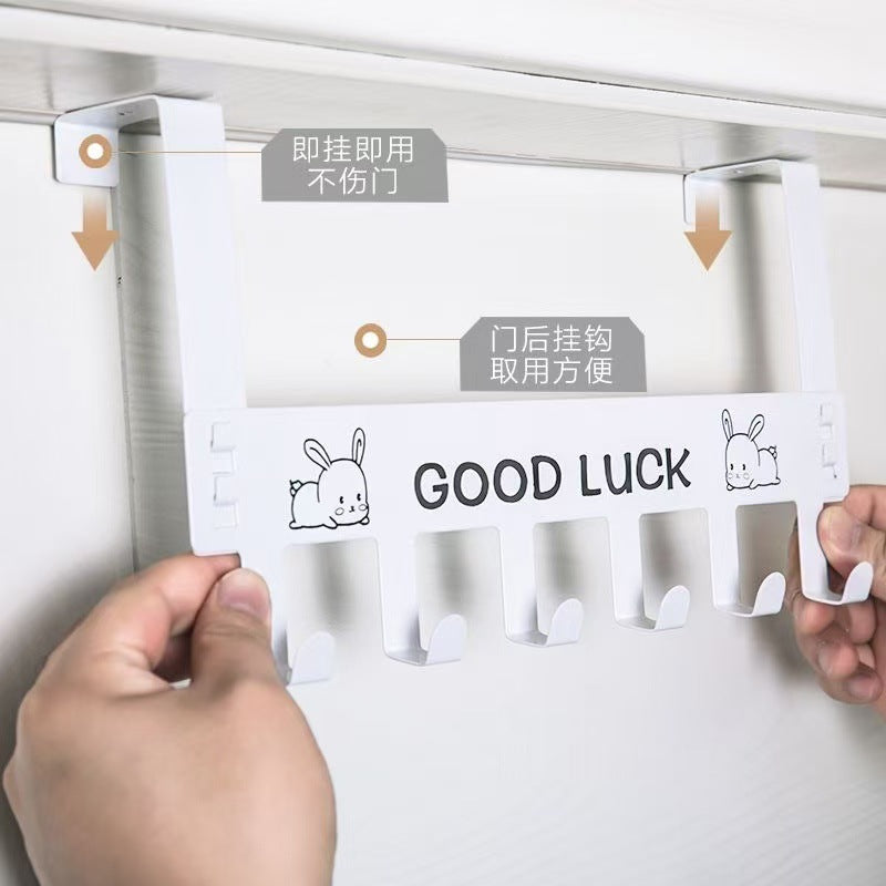 Silent door rear hook Door back hanger No punching Load-bearing door rear shelf Door storage rack Coat hook