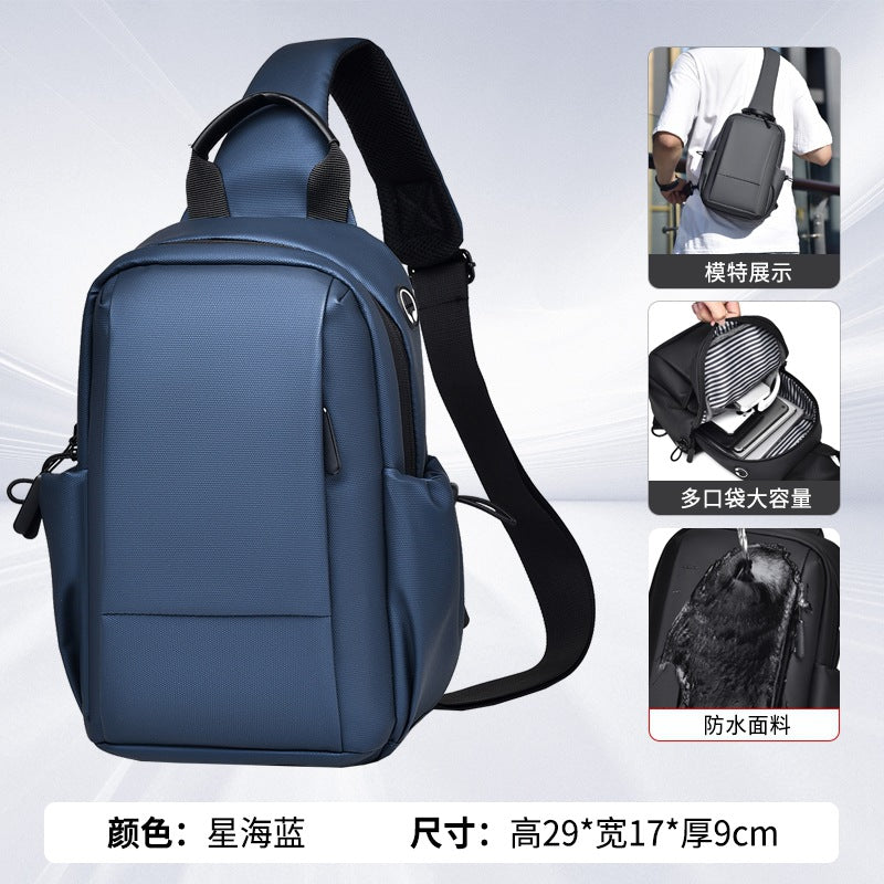 Cross-border men's breast bag fashion shoulder bag leisure travel women's messenger bag trendy high-end sense lightweight waterproof chest bag