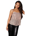 spring cross-border fashion  sexy sequin v-neck camisole women's short loose top base layer