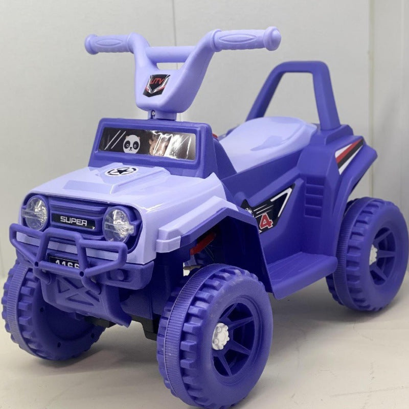 New children's seated electric motorcycle four-wheeler boys and girls battery car children's charging remote control toy car