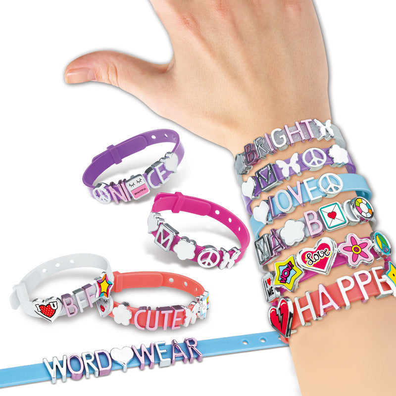 Cross-border  export girl jewelry set DIY children's bracelet set box hardcover creative women's beaded gift box