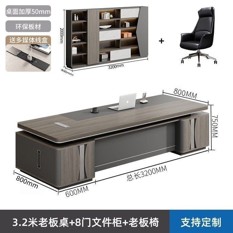 Boss desk accessible luxuryclassy executive desk manager desk casual modern president office desk and chair combination