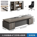 3.0m double short cabinet boss table + boss chair + 8-door bookcase