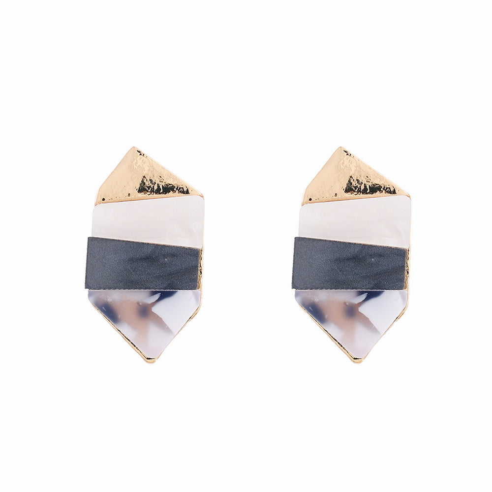Fashion cross-border asymmetrical cut out earrings elegant cold style gray smudged fashiontrendysense of design earrings for women