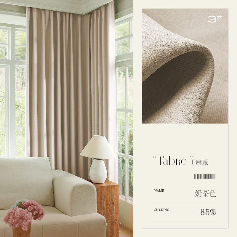 Modern minimalist blackout chenille curtain fabric wholesale for bedroom and living room - shaoxing keqiao curtains [project]