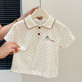Summer new korean style girls' all-over print heart & dot t-shirt top - stylish & trendy kids' clothing for baby girls