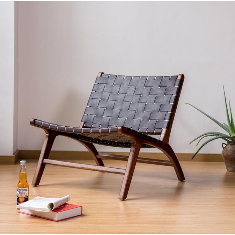 Solid wood sofa chair balcony leisure chair medieval style rattan chair living room lounge chair for homeb&b saddle chair