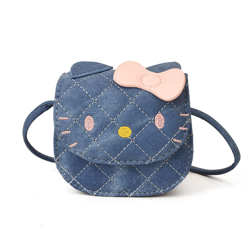 Cartoon kids' bag 2026 new family cute cat mini crossbody bag girls' coin purse compact lipstick bag