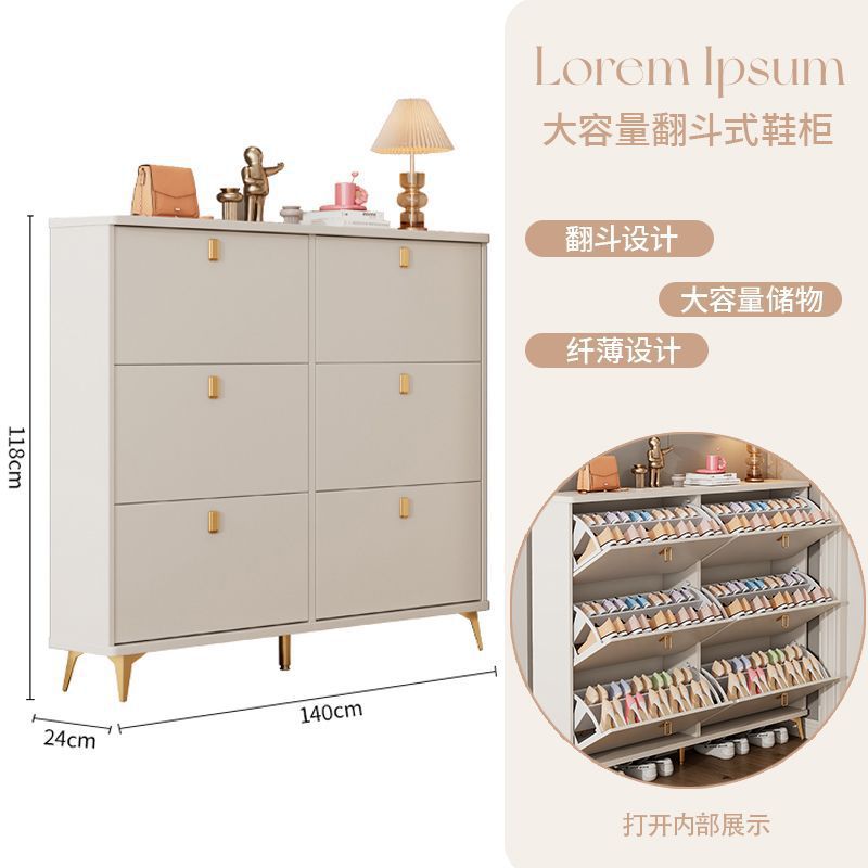 Tipping shoe cabinet solid wood for home door new arrival large capacity entrance cabinet small narrow shoe rack
