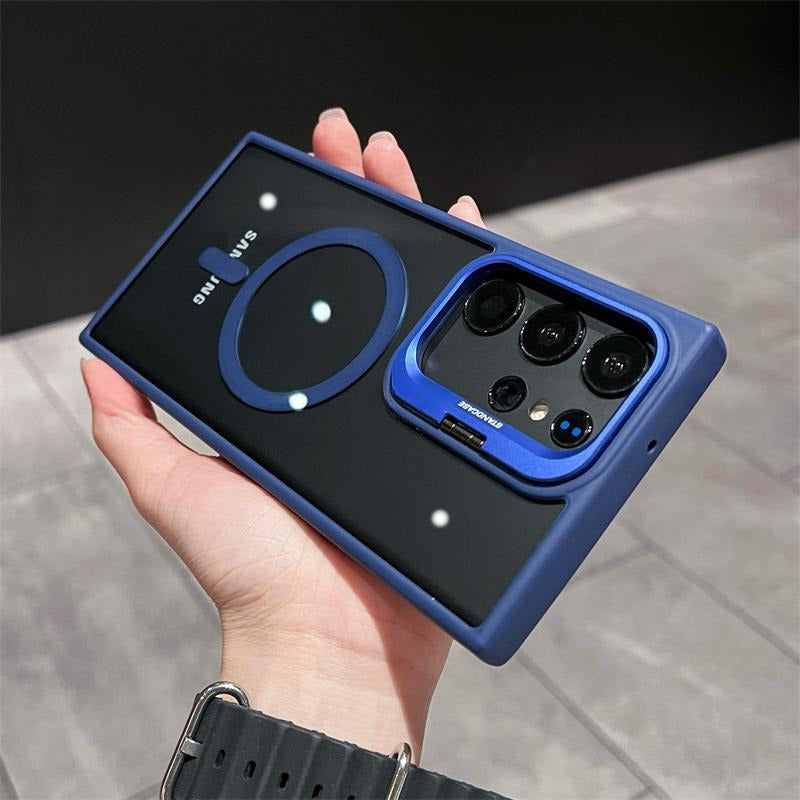 Suitable for samsung s26ultra magnetic phone case metal invisible u1 bracket s24fe transparent magnetic protective case