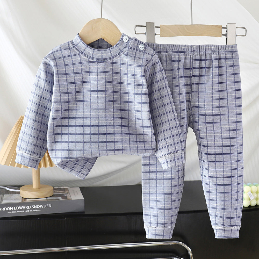 Kids home wear suitfall and winter boys autumn clothes and long pants children's german velvet pajamas girl bottomheattechintimates