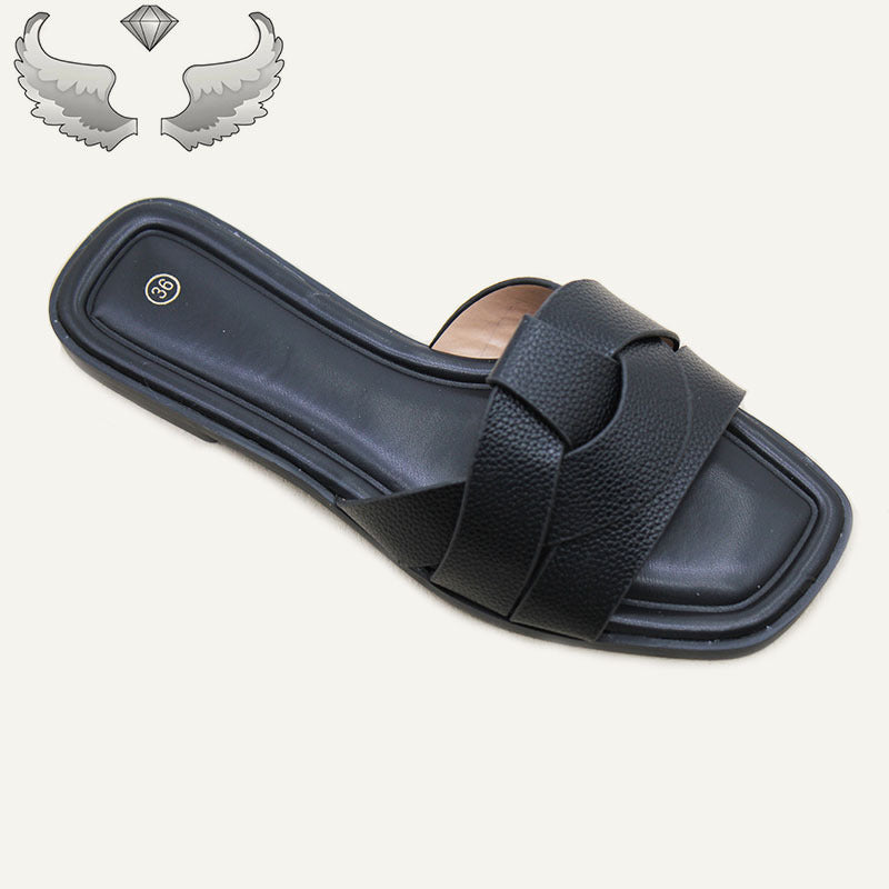 1688 Cross-border direct sales new fashionable, comfortable and non-slip outer wear flat-bottomed cool slippers Wholesale Slippers