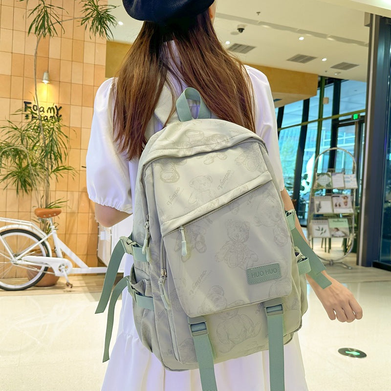 New fashionable youth campus high school student schoolbag, large-capacity backpack, female college student junior high school casual backpack