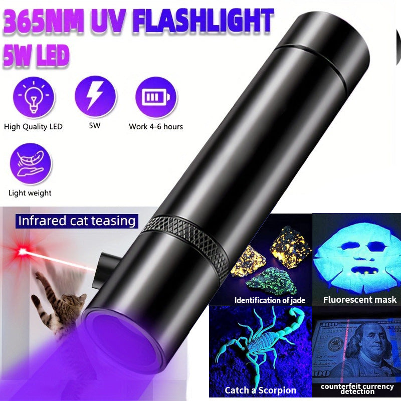 Wood's lamp illuminates cat moss urinary tinea fungus detection flashlight ultraviolet fluorescent agent purple light special for banknote inspection lamp