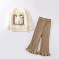 Girls' knitted sweater set - two-piece outfit -  autumn/winter new collection - baby girl cartoon rabbit crewneck pullover set