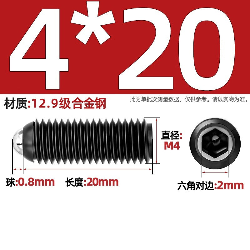 304 stainless steel/12.9 grade wave ball screw steel ball fastening spring ball head spring plunger ball glass positioning ball