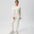 new arrival quick-dry barely-there jacket with short-sleeve yoga top set - slim-fit activewear three-piece outfit for outdoor running
