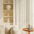 French chic crinkled tulle curtain - sheer light, privacy screen for living room, balcony, bedroom door, decorative window curtain