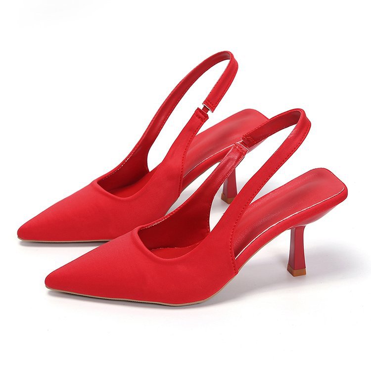Fashionplus size high-heeled sandals with toe-cap and back strap new arrivalflats pointed toe flatsfashion stiletto high heels
