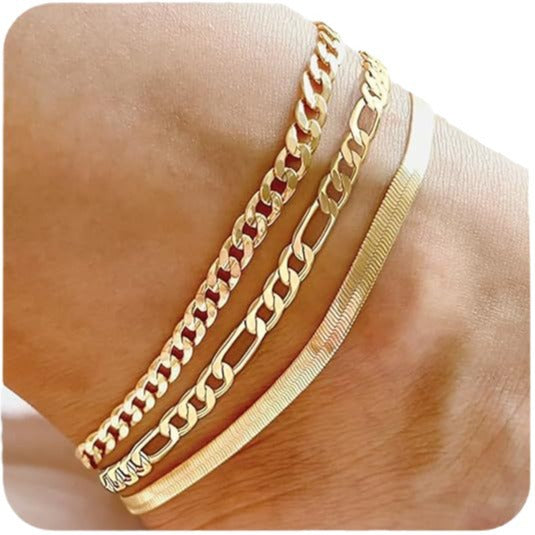 Amazon's new cuban anklet multi-layered wear fashioncasualins style stainless steel suit foot chain jewelry