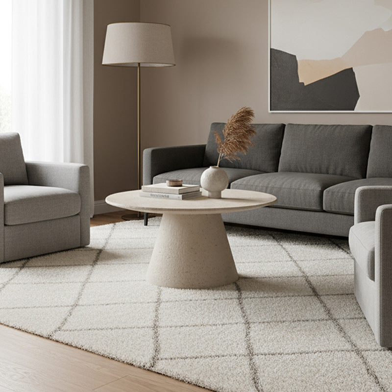 Coffee table - microcement coffee table - nordic living room irregular low table - small apartment cream style mini coffee table