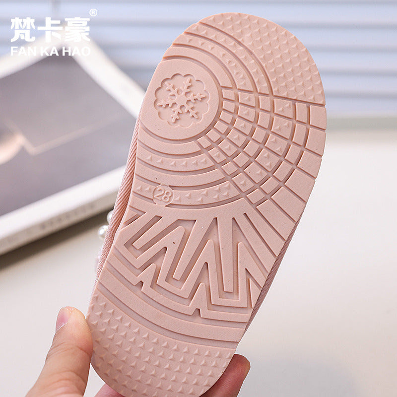 Vancahao girls' fashion sequin & beaded princess snow boots - new  winter collection, fleece-lined and extra thick kids' cotton shoes