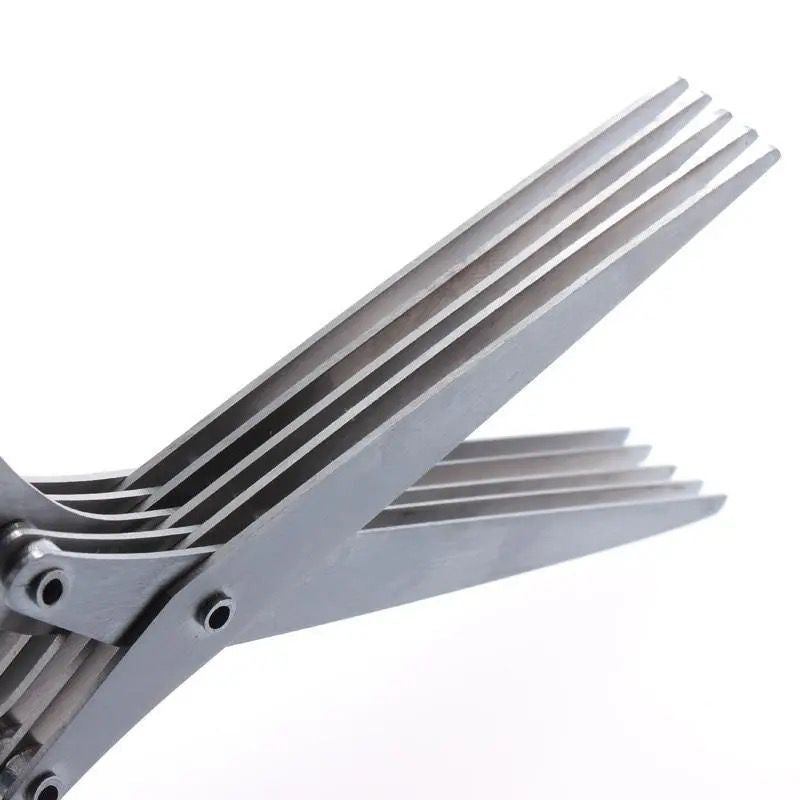 Five-layer stainless steel scallion scissors, multi-functional, multi-layer seaweed complementary food scissors, shredded paper scissors, kitchen food scissors