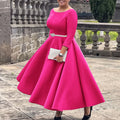 C8600   fall/winter new european and american solid color swing dress elegant evening gown foreign trade dress