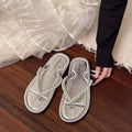 Women's flip-flops summer 2025 new pearl flat sandals outdoor soft sole fashion beach shoes wholesale