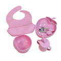 strawberry kids silicone plate and bowl set with suction cup - all-in-one design, baby silicone tableware, cartoon divided plate
