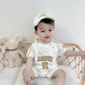 Newborn infant romper short sleeve pullover unisex baby loose fit fashion sports jumpsuit outing crawling suit