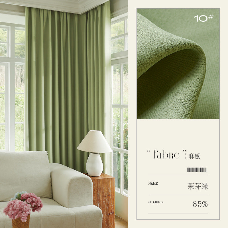 Modern minimalist blackout chenille curtain fabric wholesale for bedroom and living room - shaoxing keqiao curtains [project]