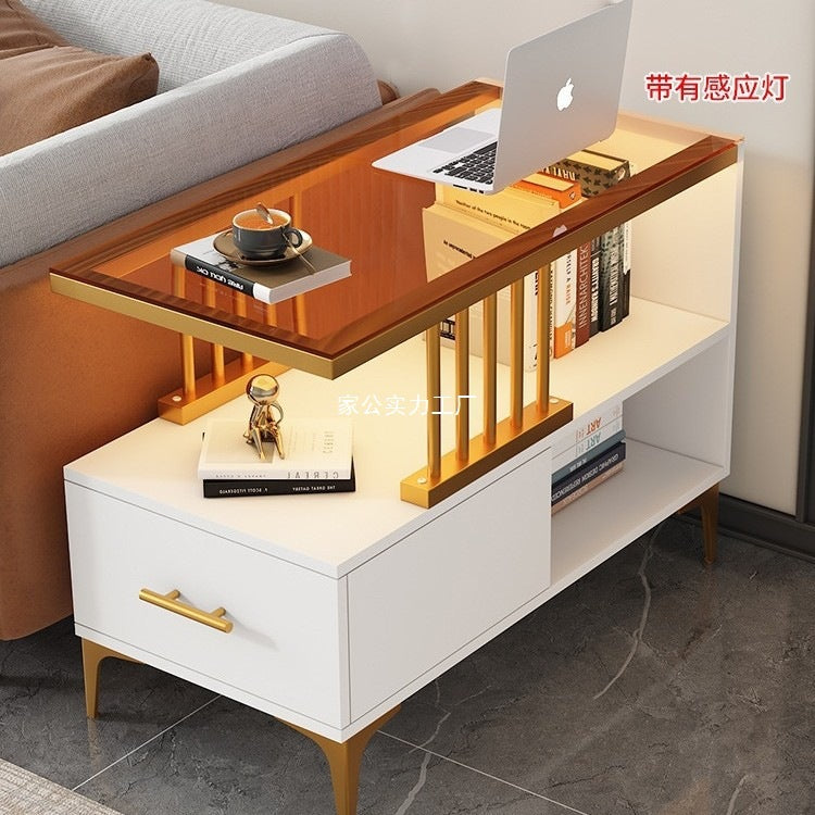 Sofa side cabinet Light luxury side cabinet Living room side table Seam storage corner few simple modern narrow side cabinet Locker