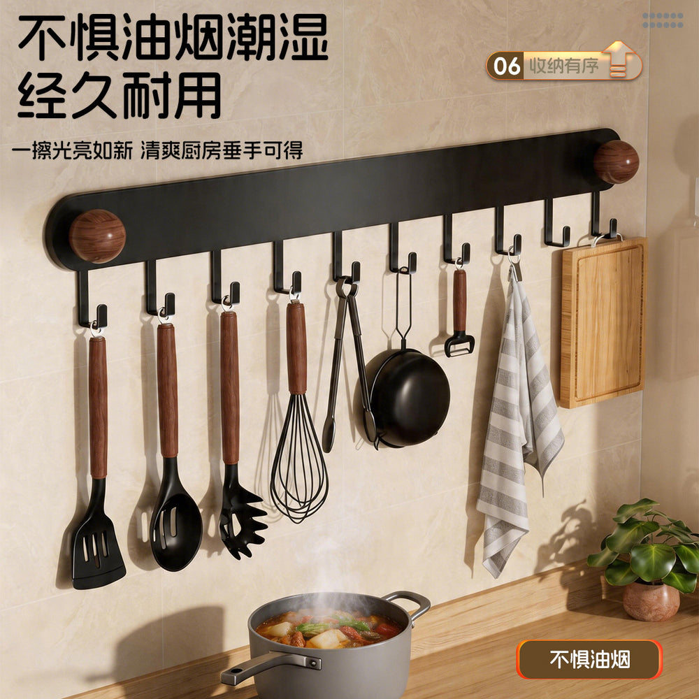 Medieval style kitchen strong adhesive hook wall hanging punch-free storage rack for home entrance door clothes hanger storage hook
