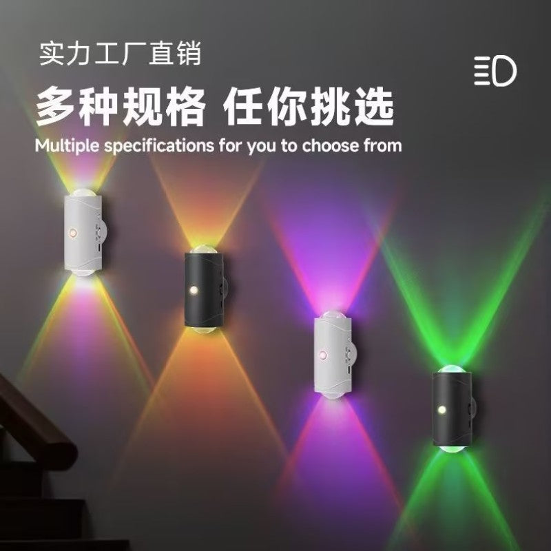 Colorful gradient light atmosphere night light smart human body sensor rechargeable magnetic rgb colorful ins style wall light