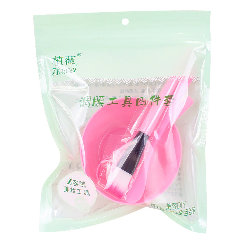 Zhiwei spa tools mask mixing bowl beauty four-piece set: mask bowl, beauty brush, mask mixing stick, measuring spoon