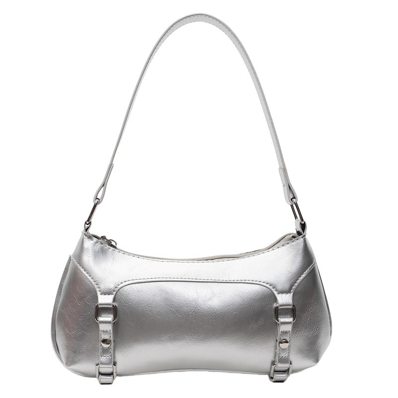 Spice Girl Locomotive Style Versatile Shoulder Bag 2025 Spring and Summer New Women's Trend Premium Temperament Foreign Style Underarm Bag