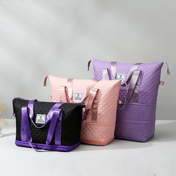 Foreign trade travel bag multi-layer expansion cover tie rod portable duffel bag portable light dry and wet separation sports fitness bag