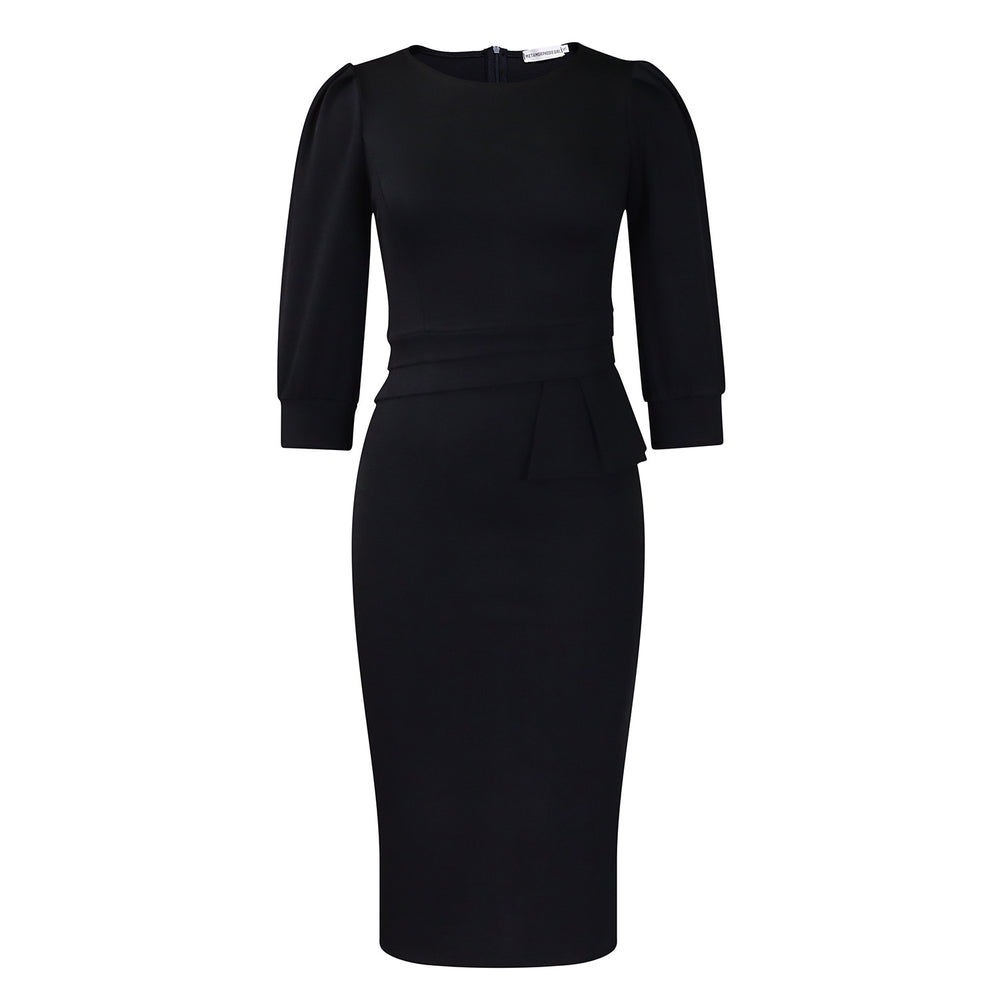 C8612 european and american plus size  new fashion solid color crew neck tie-waist ol bodycon african dress