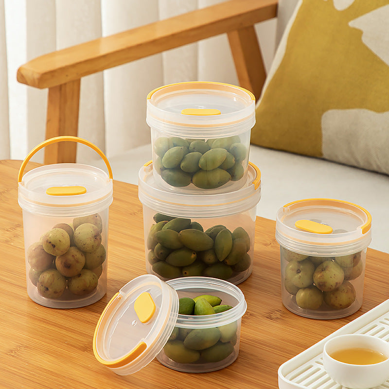 Portable Portable Orange Olive Storage Box Plastic Food Grade Sealed Fresh-keeping Box Kitchen Refrigerator Fruit Storage Box