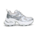 2026 spring/autumn new collection: chunky platform breathable mesh height-increasing dad shoes - space silver thick sole casual sneakers for women