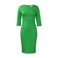 D384 independent station african plus size women's summer short sleeve round neck elegant office dress pencil skirt