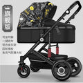 Baby stroller high landscape lightweight foldable reversible shock absorption all year roundneutral baby portable stroller