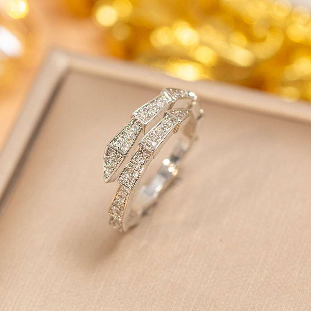 hot-selling design, full of diamonds, inlaid with zircons, exquisite women's openable adjustable rings, popular fashion accessories