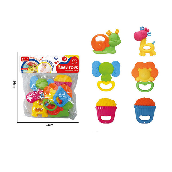 Cross-border   baby baby grinding tooth glue rattle toy early education puzzle soothing grip hand rattle