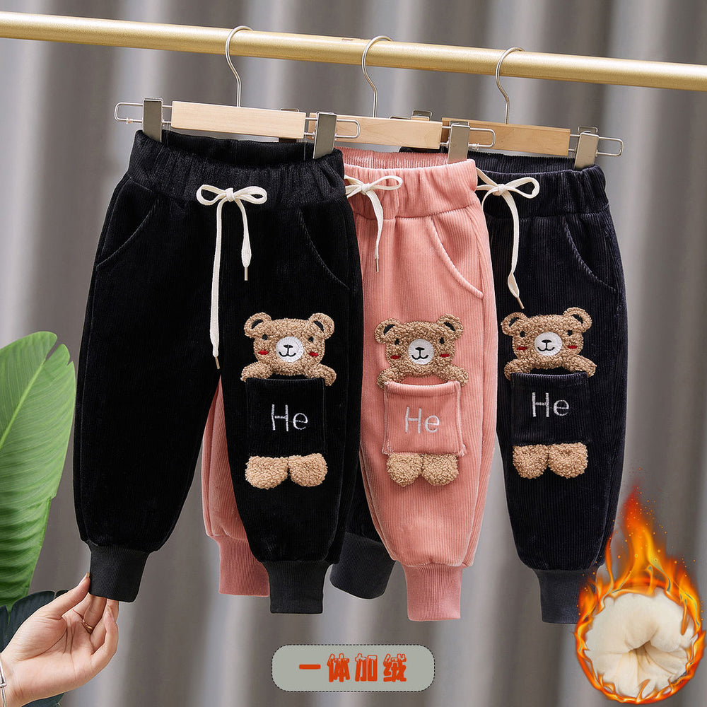 Kids' pants: new autumn/winter  collection - boys' and girls' athletic pants, baby outerwear, cartoon design, loose fit for toddlers and young children