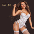 Dcheux cross-border sexy lingerie  new collection: lace babydoll bodysuit with strappy details - wholesale direct from factory
