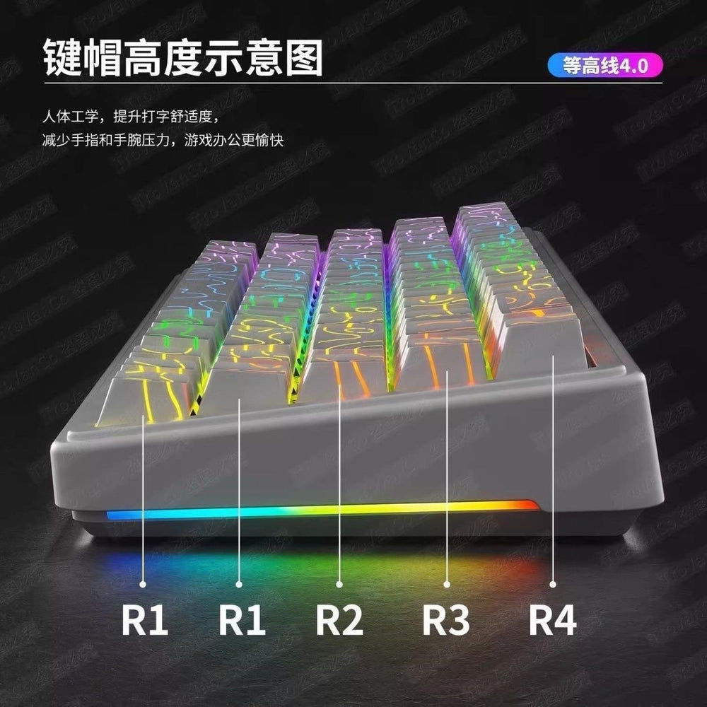 spot black powder pbt contour 4.0 side engraved keycap original height 130 two-color small complete set of cracks